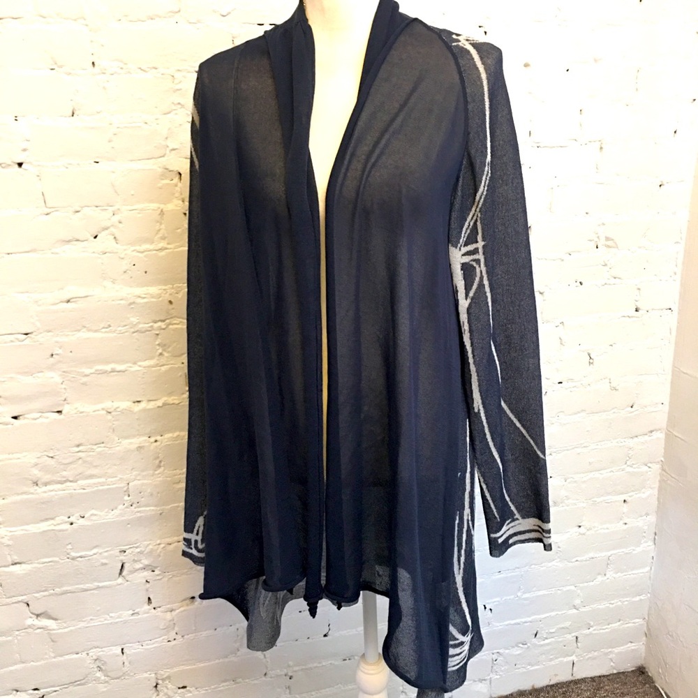 Crea Concept mesh knit open front topper or cardigan b/w size 38